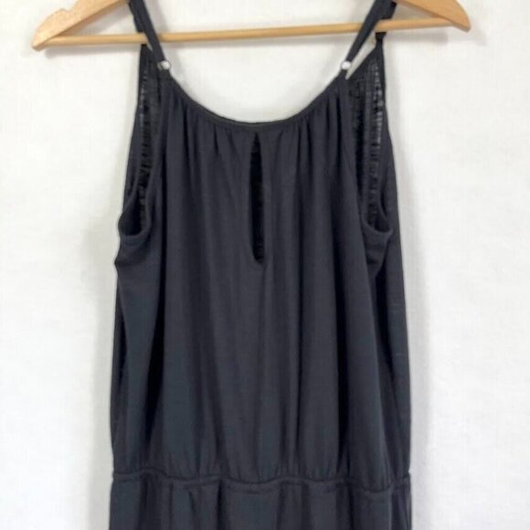 Becca Sleeveless Jumpsuit Boho Slub Knit Scoop Neck Sexy Pockets Swim Cover M - Picture 6 of 8